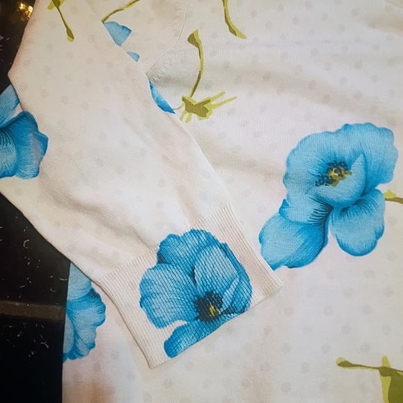 August Silk Blue Floral Cardigan - Picture 3 of 6